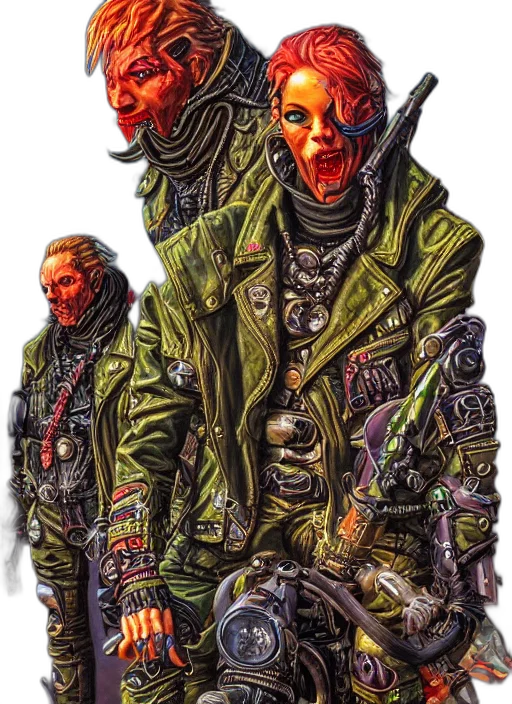 jacket, mask, cyberpunk, comic book art transparent PNG cut-out