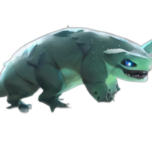 creature, dragon, animal, concept art, 3d render, fantasy art, watercolor, green transparent PNG cut-out