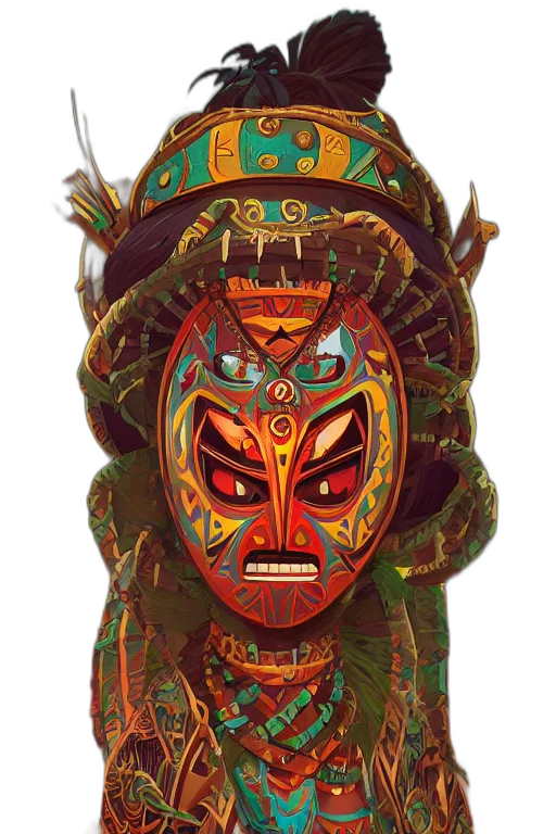 mask, face, staff, jewelry transparent PNG cut-out