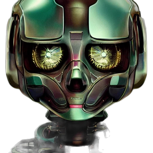 robot, mask, face, concept art transparent PNG cut-out