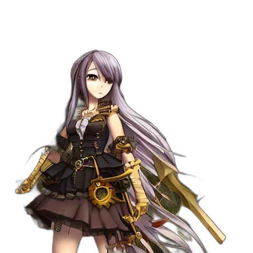 weapon, sword, staff, dress, fantasy art, concept art, pixel art, anime transparent PNG cut-out