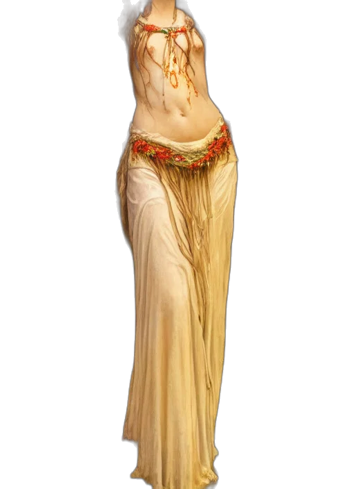 dress, jewelry, staff, crown transparent PNG cut-out
