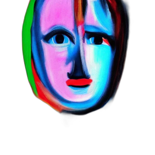 face, mask, robot, hat, oil painting, photorealistic, watercolor, cartoon transparent PNG cut-out