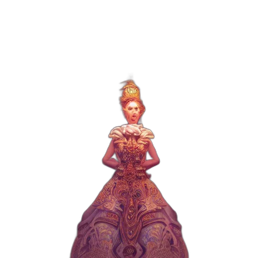 dress, crown, staff, mask transparent PNG cut-out