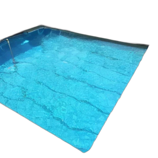 3d render, underwater, blue, swimming, pool, full, potatoes transparent PNG cut-out