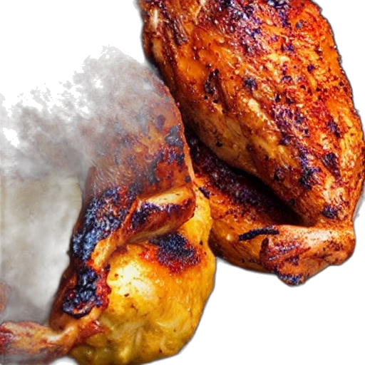 food, photorealistic, 3d render, fire, chicken transparent PNG cut-out
