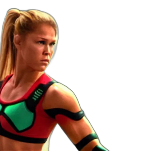 concept art, photorealistic, 3d render, cinematic, still, ronda, rousey, samus transparent PNG cut-out