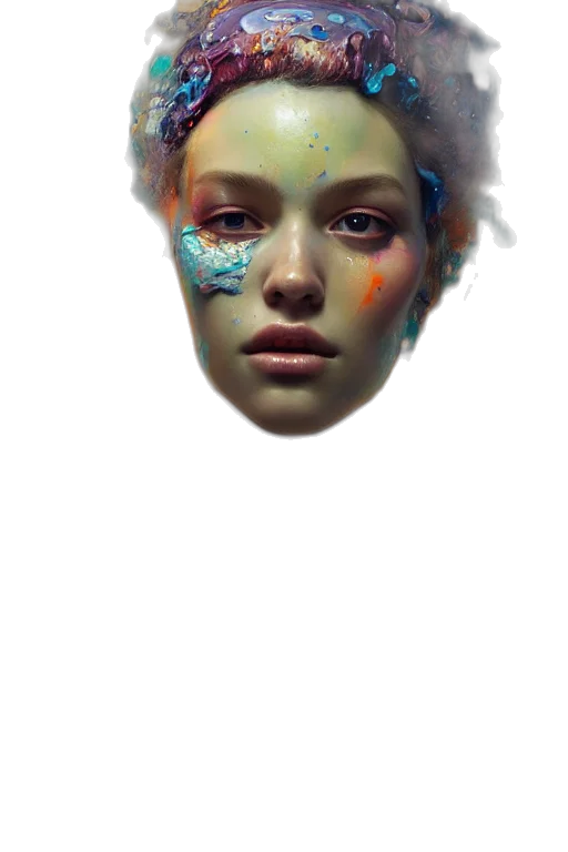 face, mask, crown, creature, photorealistic, concept art, fantasy art, watercolor transparent PNG cut-out