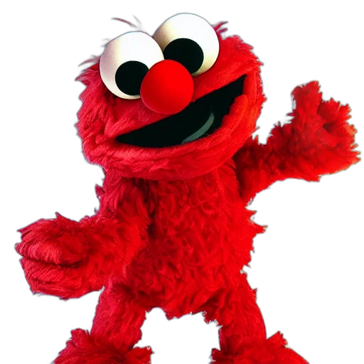 animal, staff, creature, face, 3d render, red, elmo, anime transparent PNG cut-out