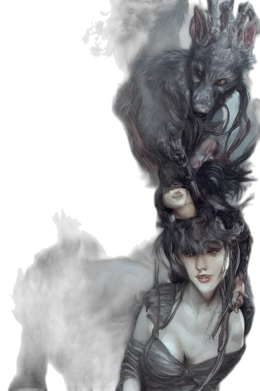 dragon, mask, creature, hair transparent PNG cut-out