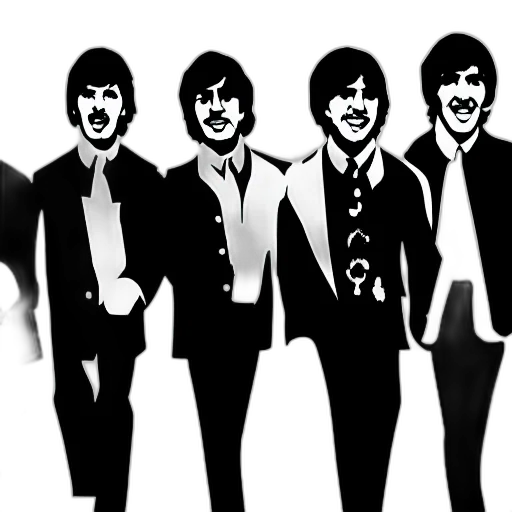 cartoon, comic book art, concept art, photorealistic, vector, graphics, beatles transparent PNG cut-out