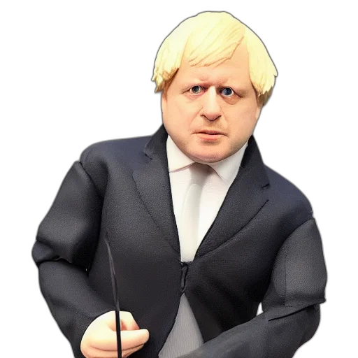 staff, cartoon, 3d render, concept art, boris, johnson, action, figure transparent PNG cut-out