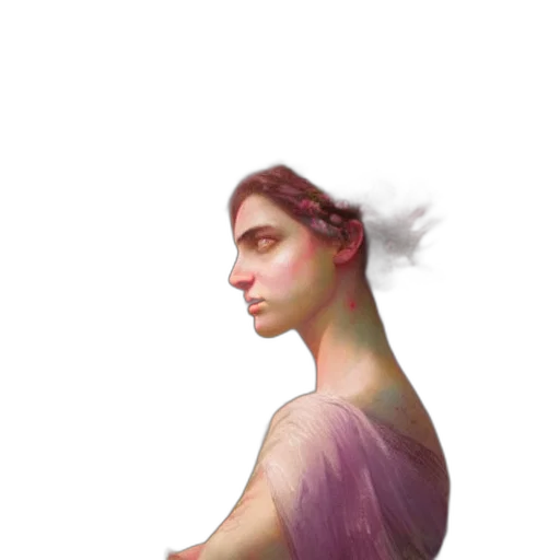 dress, crown, face, hair, photorealistic, concept art, fantasy art, oil painting transparent PNG cut-out