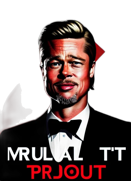 face, cartoon, photorealistic, comic book art, pixel art, mogul, brad, pitt transparent PNG cut-out