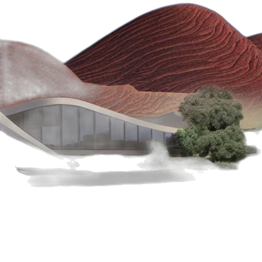 hair, shoes, building, hat, 3d render, concept art, photorealistic, earth tones transparent PNG cut-out