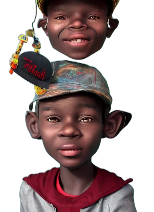 hat, face, crown, mask, concept art, photorealistic, 3d render, cartoon transparent PNG cut-out