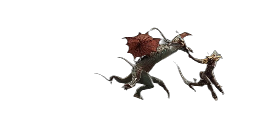dragon, creature, animal, weapon, concept art, 3d render, fantasy art, photorealistic transparent PNG cut-out