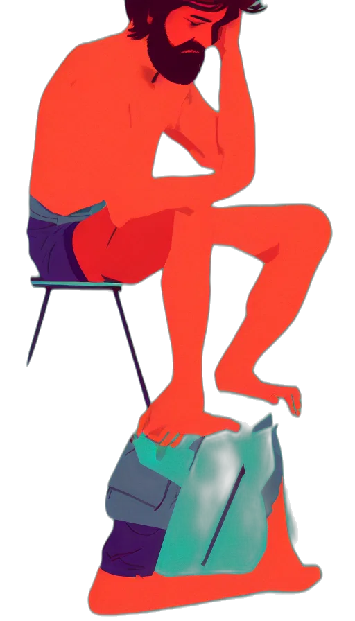 robot, mask, furniture, dress, concept art, 3d render, vaporwave, cartoon transparent PNG cut-out