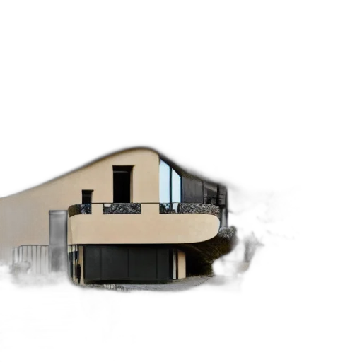 building, 3d render, concept art, photorealistic, cartoon, earth tones, monochrome, modern transparent PNG cut-out