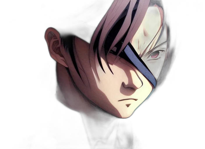 mask, face, hat, staff, concept art, anime, 3d render, photorealistic transparent PNG cut-out