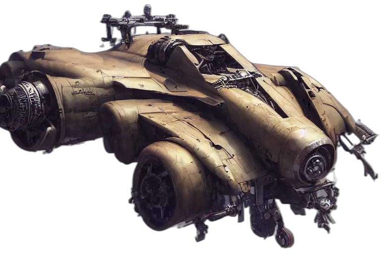 weapon, car, concept art, 3d render transparent PNG cut-out