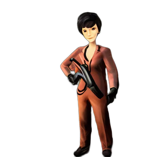 staff, robot, jacket, weapon, 3d render, cartoon, concept art, pixel art transparent PNG cut-out