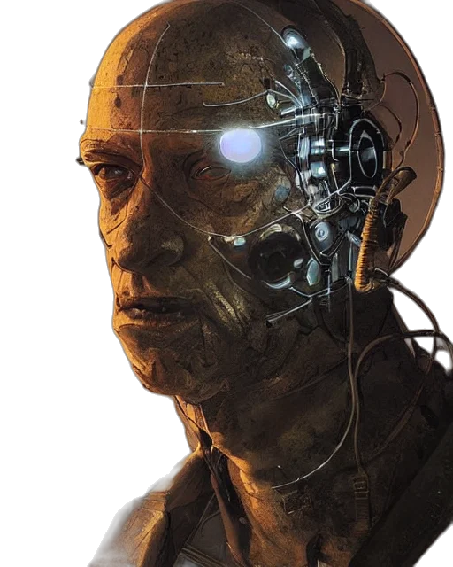 robot, face, mask, cyberpunk transparent PNG cut-out