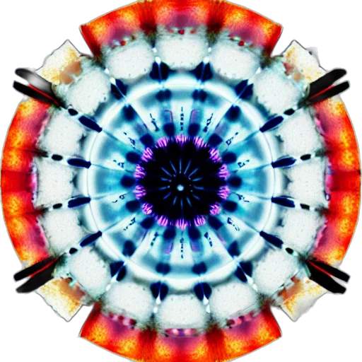 flower, umbrella, crown, jewelry, 3d render, concept art, outer space, neon transparent PNG cut-out