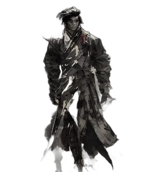 jacket, staff, weapon, sword transparent PNG cut-out