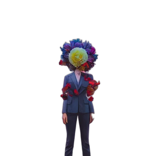 staff, jacket, flower, mask transparent PNG cut-out