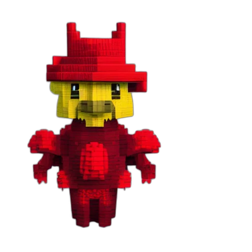 hat, dragon, pixel art, 3d render transparent PNG cut-out