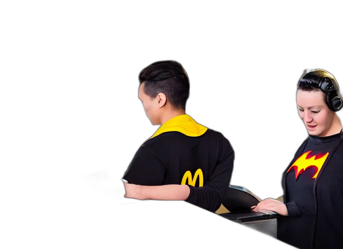 staff, food, umbrella, robot transparent PNG cut-out