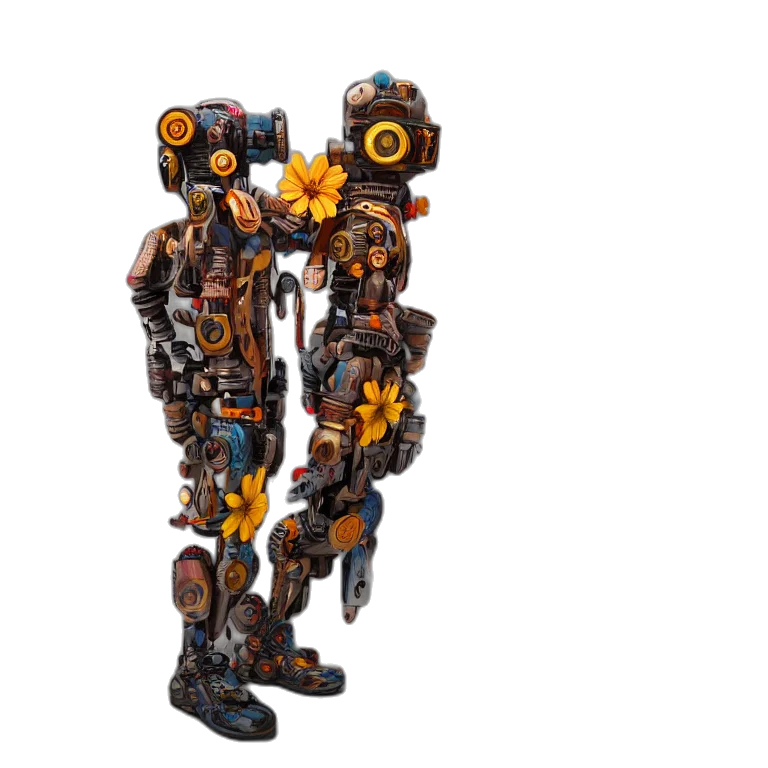 robot, weapon, concept art, 3d render transparent PNG cut-out