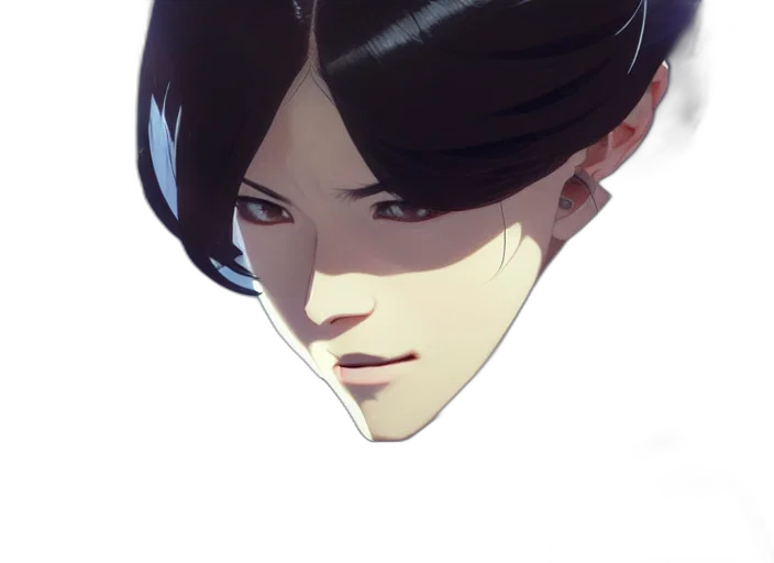 face, mask, crown, hair, anime, concept art, photorealistic, cartoon transparent PNG cut-out