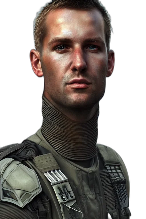 face, staff, jacket, photorealistic transparent PNG cut-out