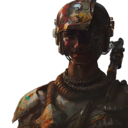 robot, face, staff, weapon transparent PNG cut-out