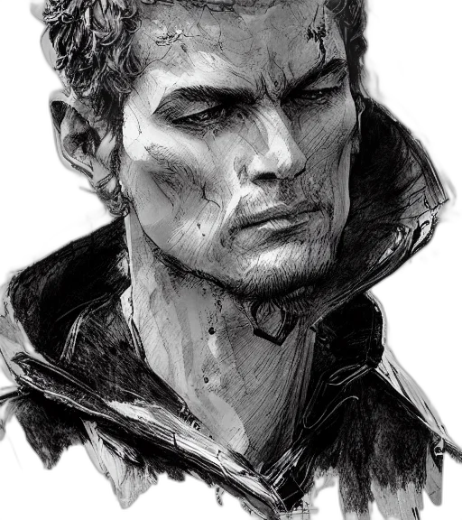 face, mask, jacket, comic book art transparent PNG cut-out