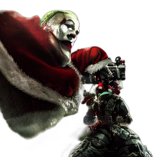 concept art, joker, santaclaus, gears, war, splash, art, warzone transparent PNG cut-out
