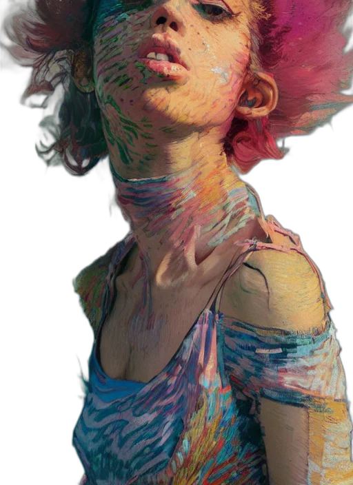 face, mask, dress, creature, cyberpunk, concept art, photorealistic, watercolor transparent PNG cut-out