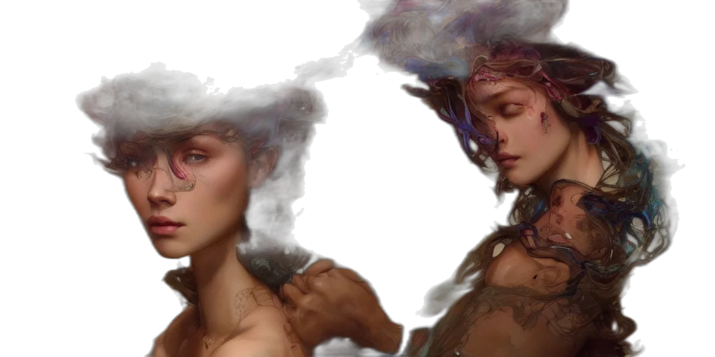 fantasy art, concept art, cyberpunk, photorealistic transparent PNG cut-out