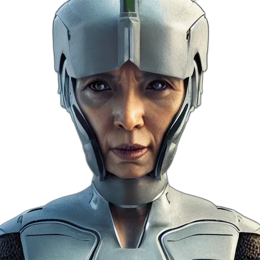 robot, face, concept art, 3d render transparent PNG cut-out