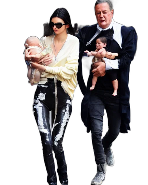kendall, jenner, walking, runways, paris, while, holding, baby transparent PNG cut-out