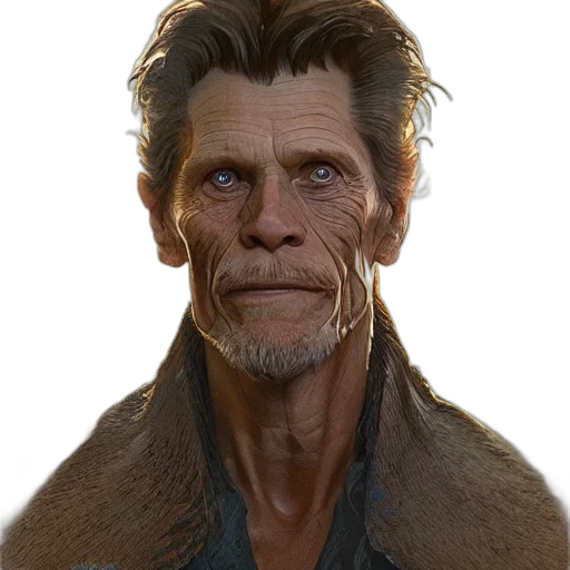 face, staff, creature, concept art, photorealistic, 3d render, fantasy art, earth tones transparent PNG cut-out