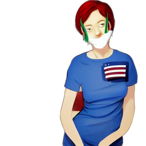 dress, mask, face, cartoon, concept art, pixel art, 3d render, woman transparent PNG cut-out