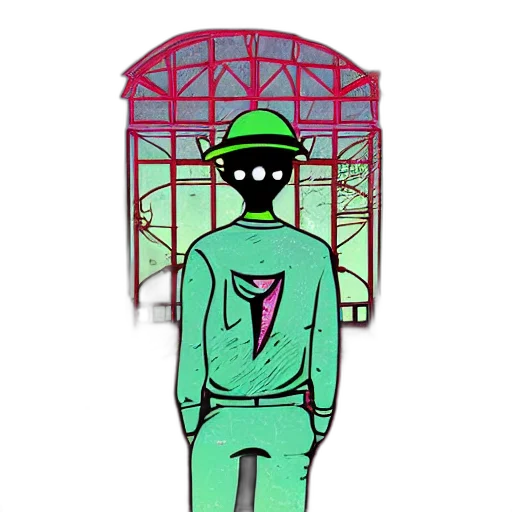 jacket, staff, robot, mask transparent PNG cut-out