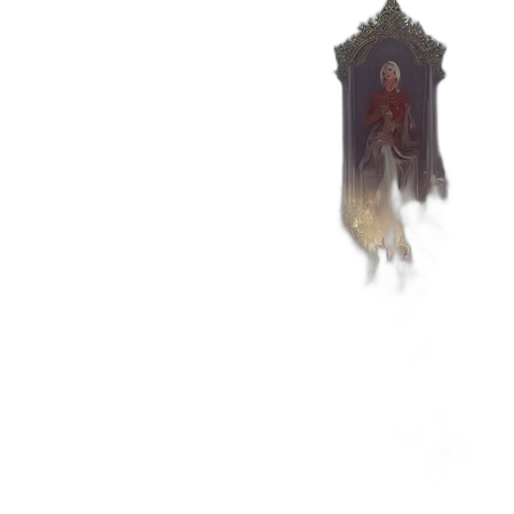 creature, crown, face, staff transparent PNG cut-out