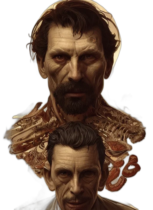 face, mask, crown, concept art, photorealistic, fantasy art, comic book art, earth tones transparent PNG cut-out