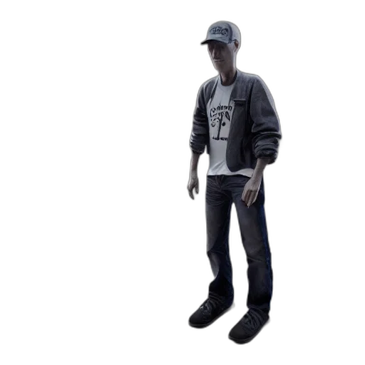 jacket, hat, 3d render, concept art, photorealistic, cartoon, tony, hawk transparent PNG cut-out