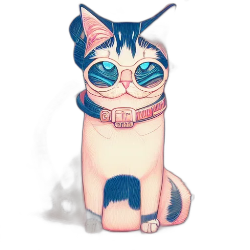 animal, staff, watercolor, concept art, cartoon, pixel art, pastel, blue transparent PNG cut-out