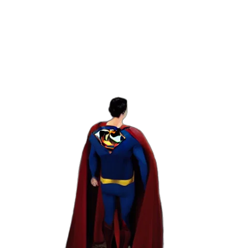 comic book art, concept art, 3d render, pixel art, superman, back, sitting, chair transparent PNG cut-out